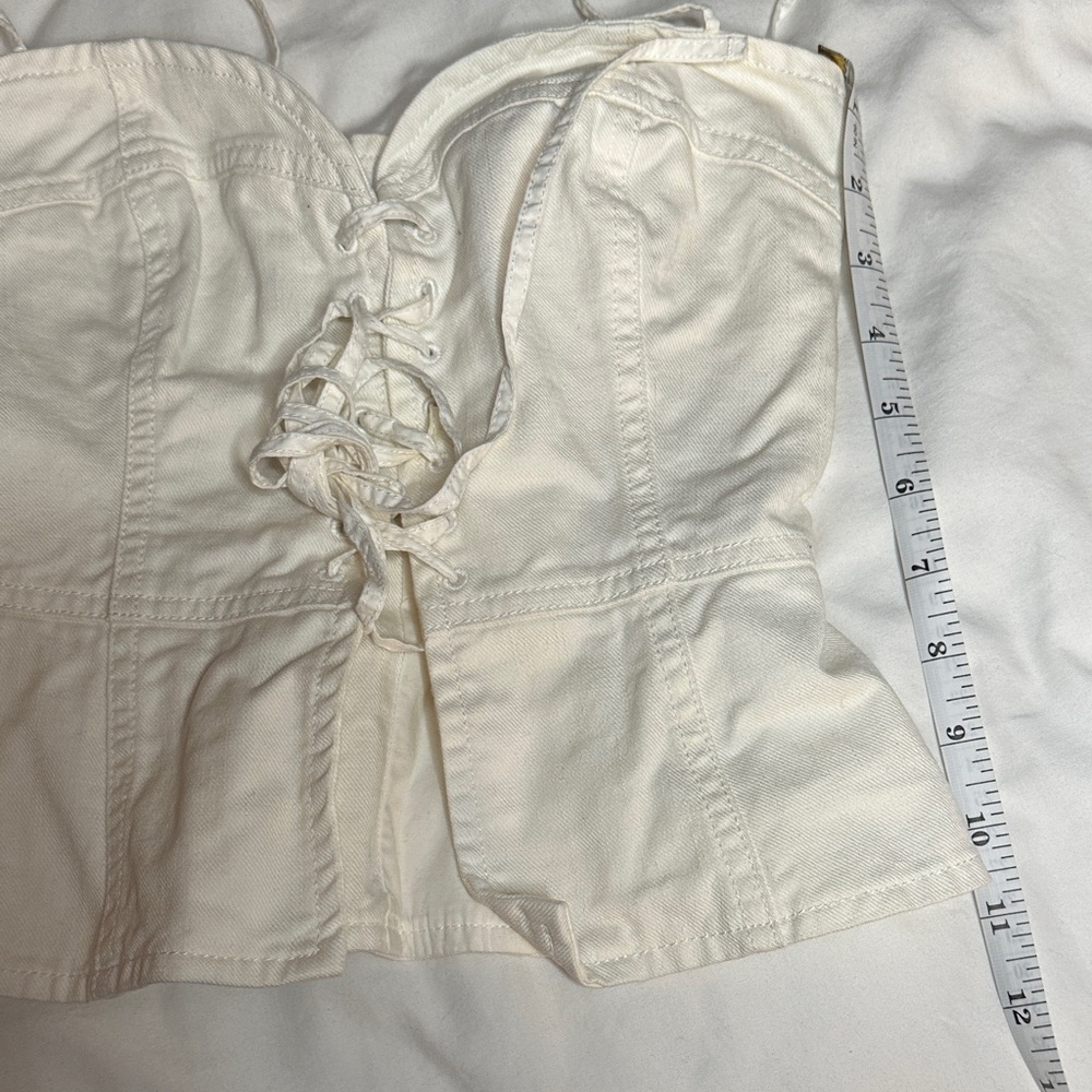 Wilfred Cream Lace-Up Bustier Top